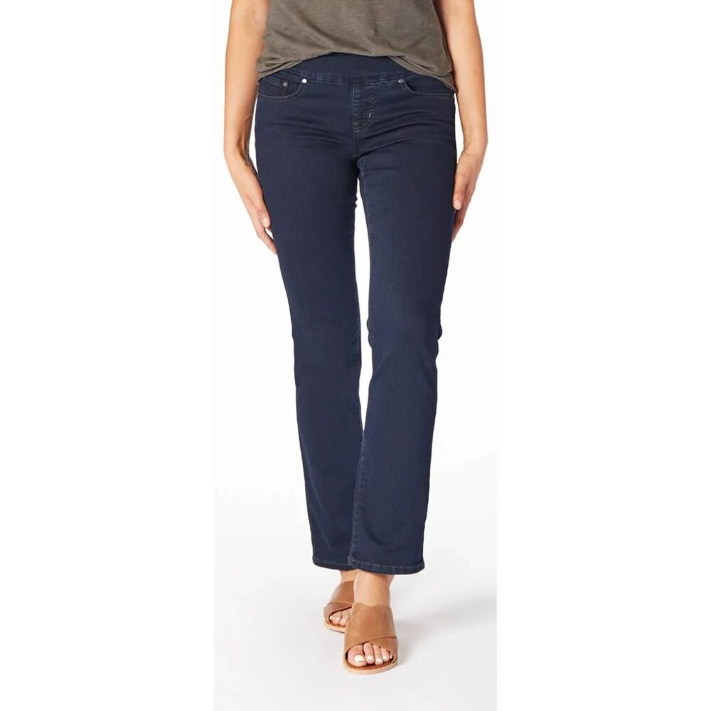 JAG Peri Straight Jeans Women’s 12 Dark Wash Pull On Stretch Denim